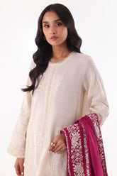 Stitched Cream Embroidered Shirt